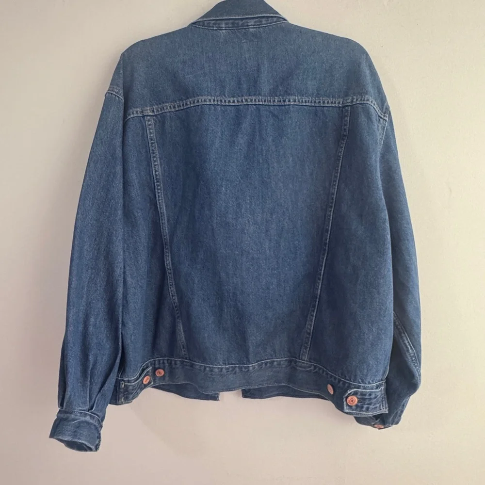 GAP Oversized Balloon Sleeve Blue Jean Jacket - Picture 6 of 12